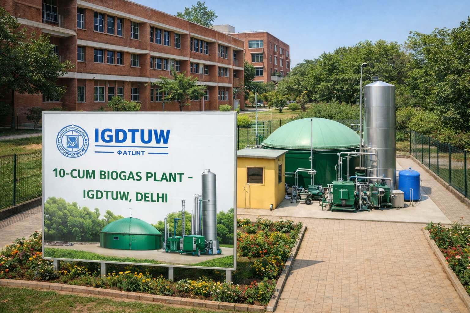 10 Cum Biogas Indira Gandhi Delhi Technical University for Women (IGDTUW) Delhi
