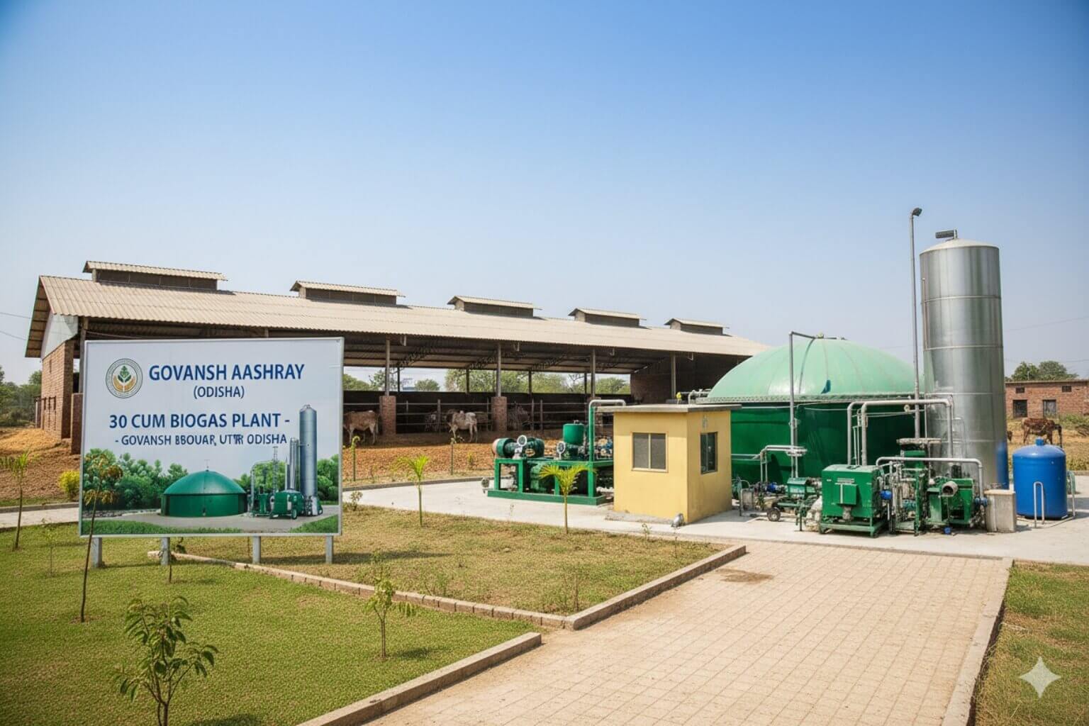 30 Cum Biogas Plant Govansh Aashray Uttar Pradesh