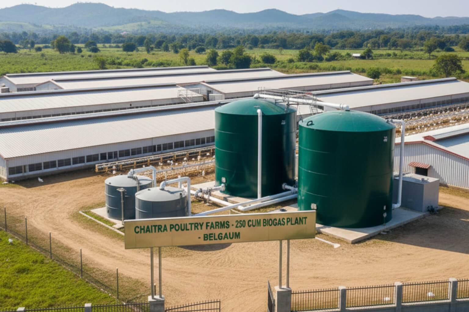 Chaitra Poultry Farms, Belgaum, 250 CUM Biogas Plant