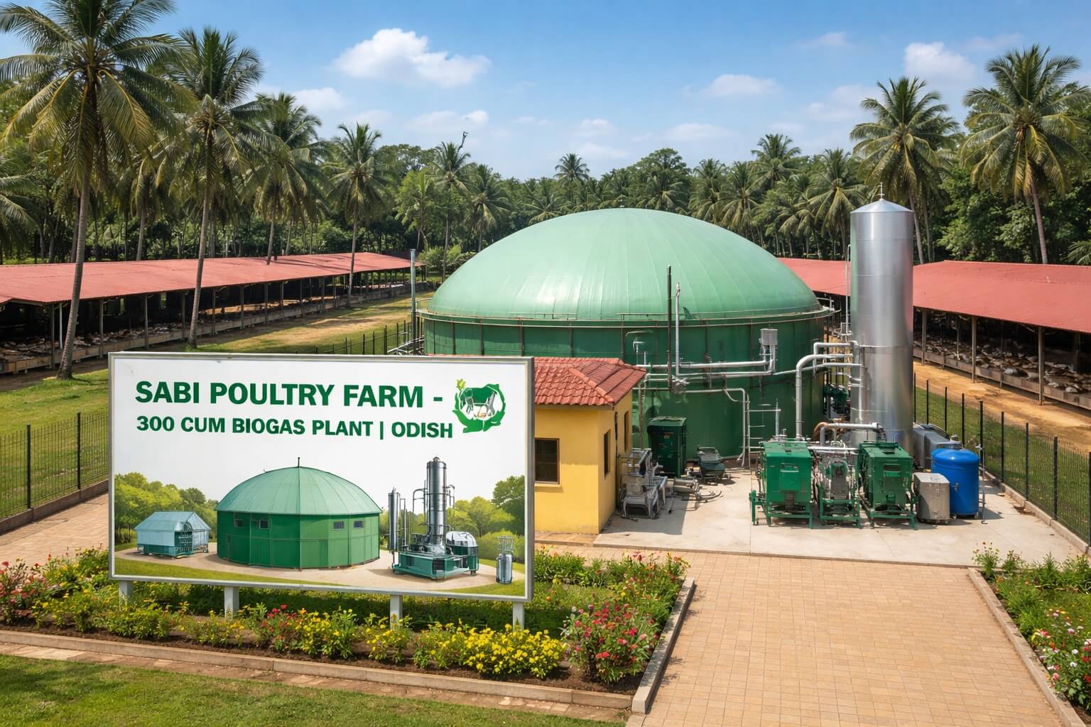Sabi Poultry Farm 300 CUM Biogas Plant Odisha