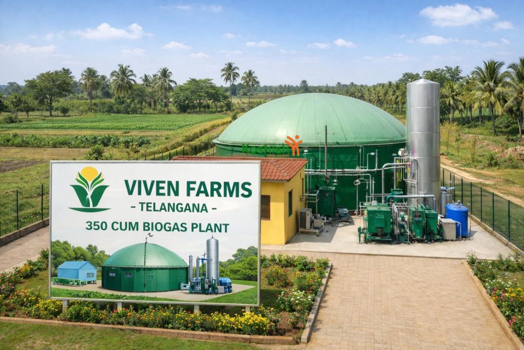 Viven Farms Telangana 350 CUM Biogas Plant