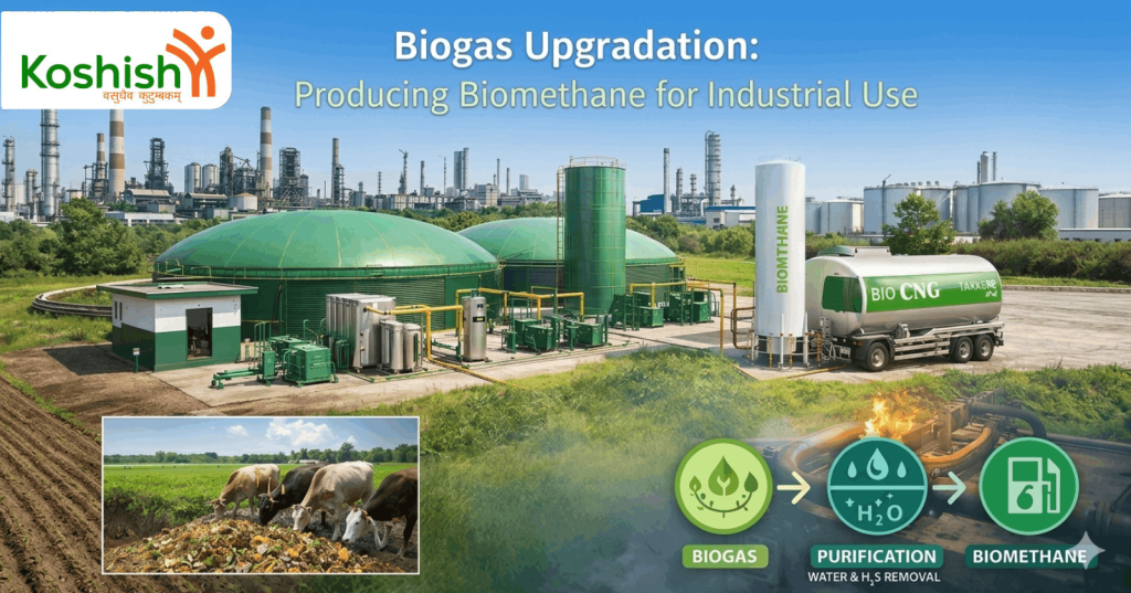 Biogas Upgrading to Biomethane for Industrial Use