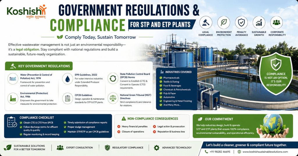 Government Regulations & Compliance for STP and ETP Plants
