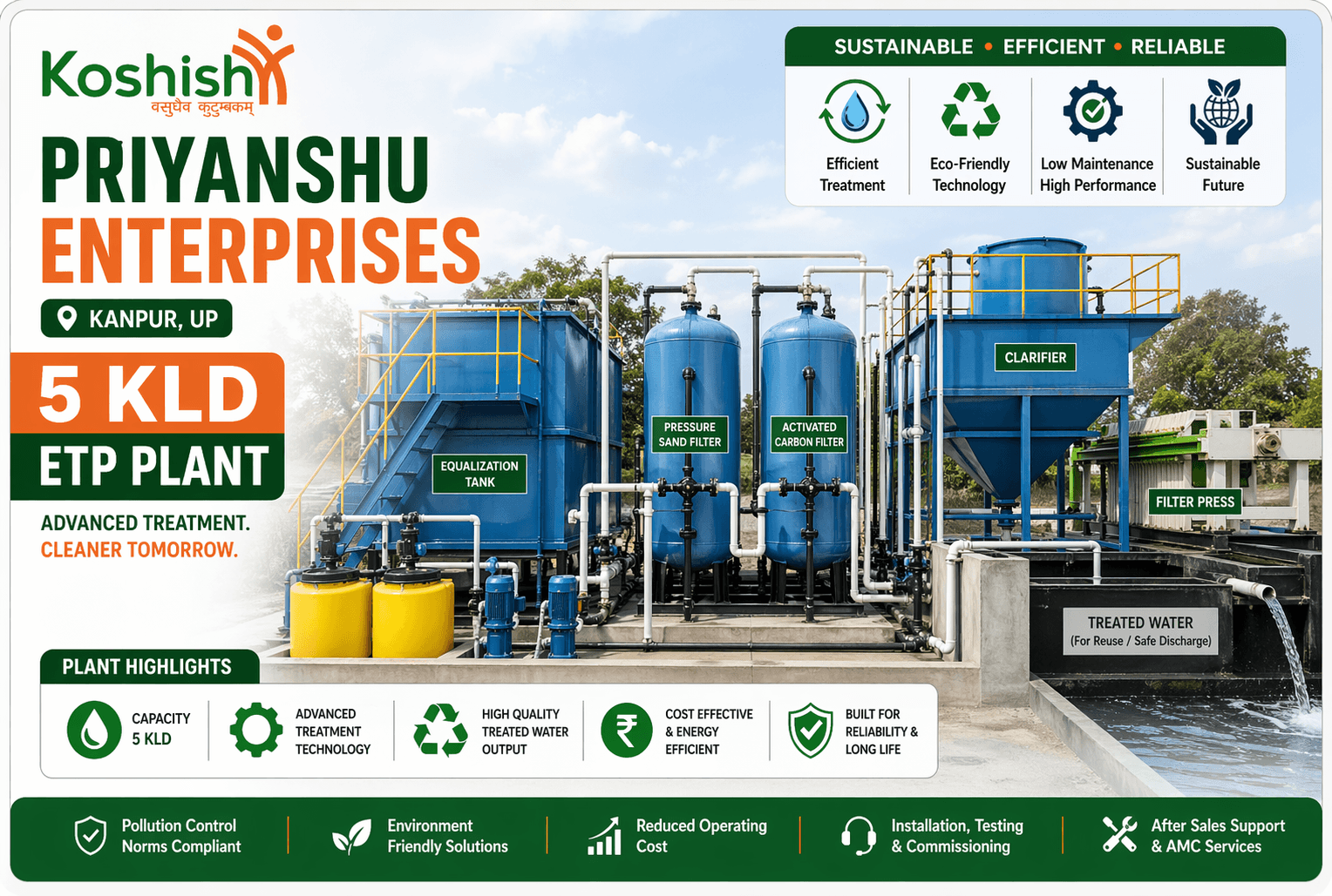5 KLD ETP plant
