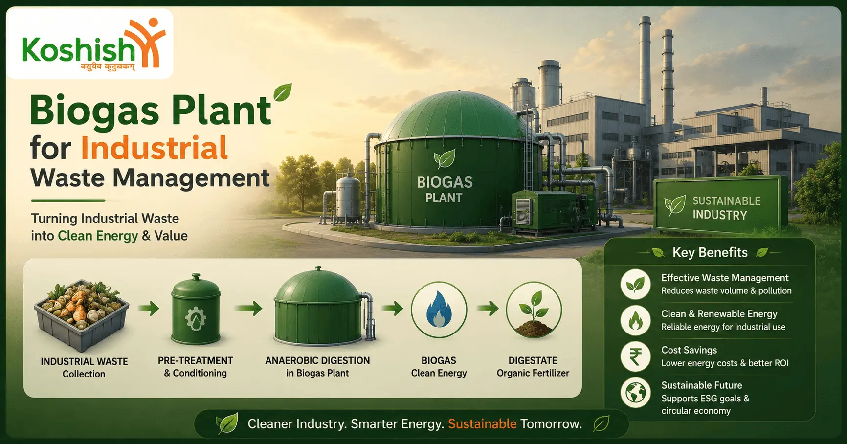 Biogas Plant for Industrial Waste Management