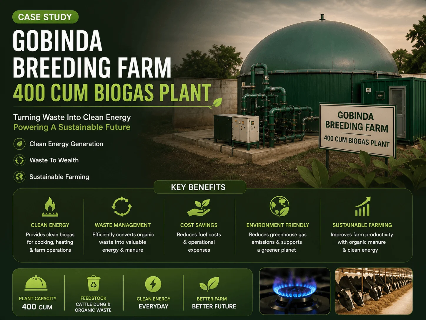 400 CUM Biogas Plant