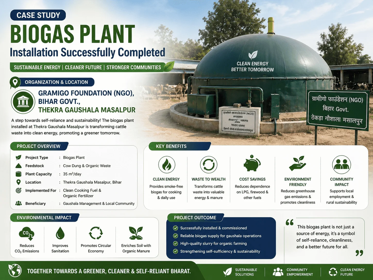 20 CUM biogas plant