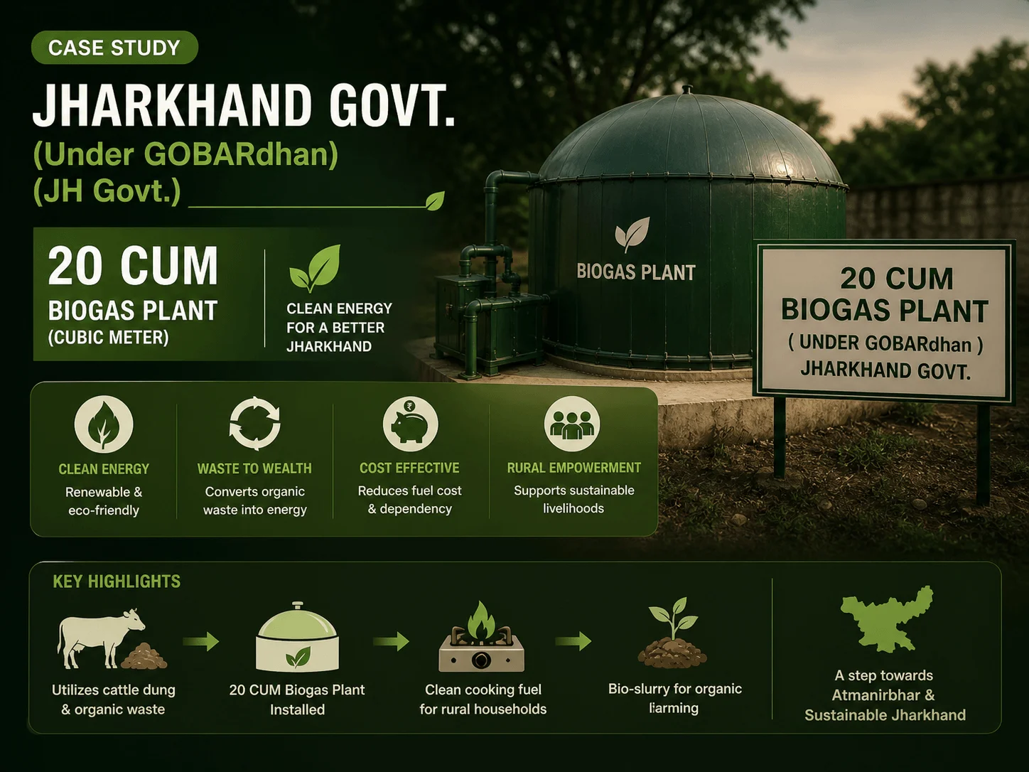 20 CUM Biogas plant