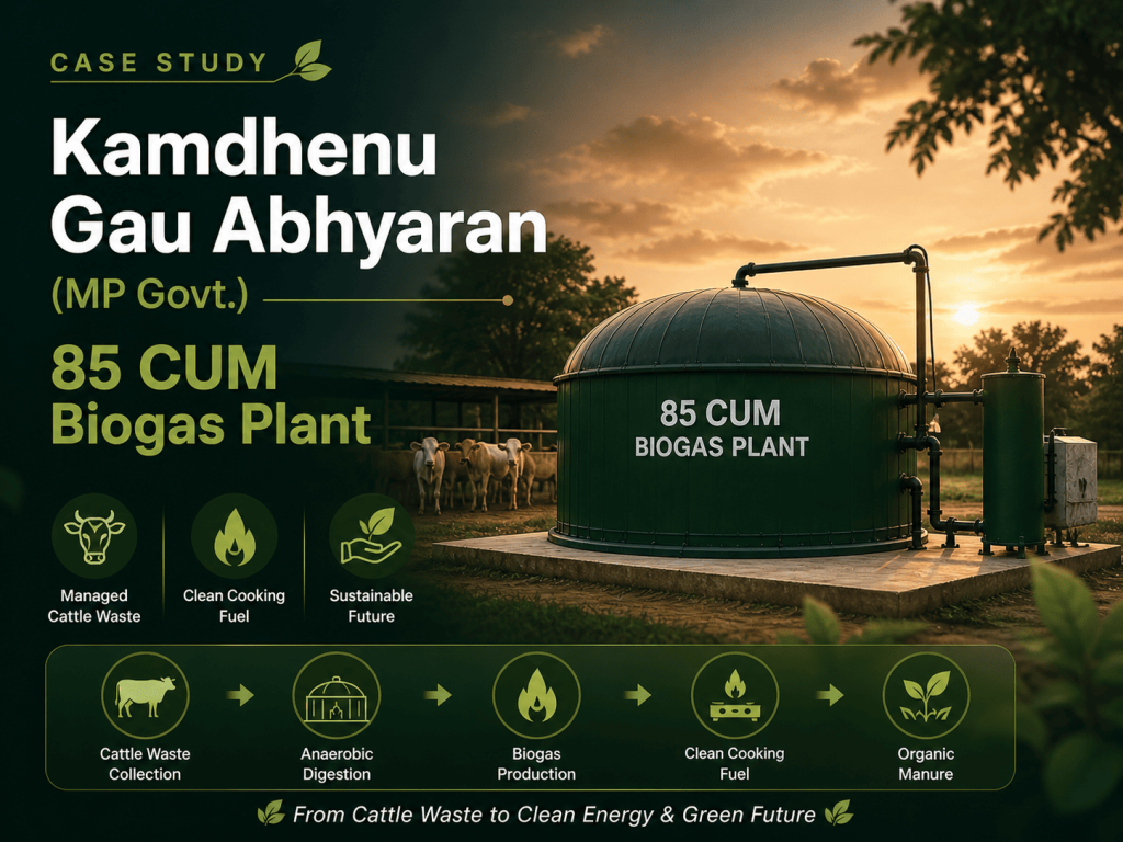 85 CUM commercial biogas plant