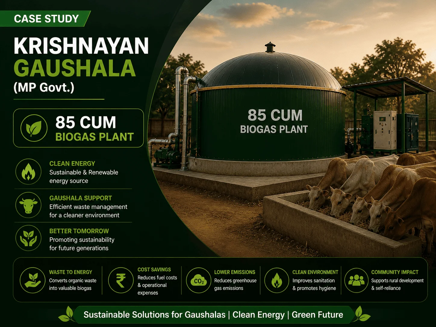 85 CUM Biogas Plant