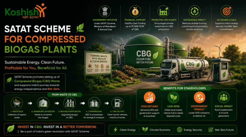 SATAT Scheme for Compressed Biogas Plants