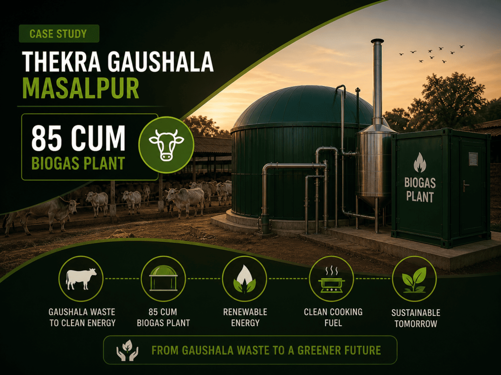 85 CUM commercial biogas plant