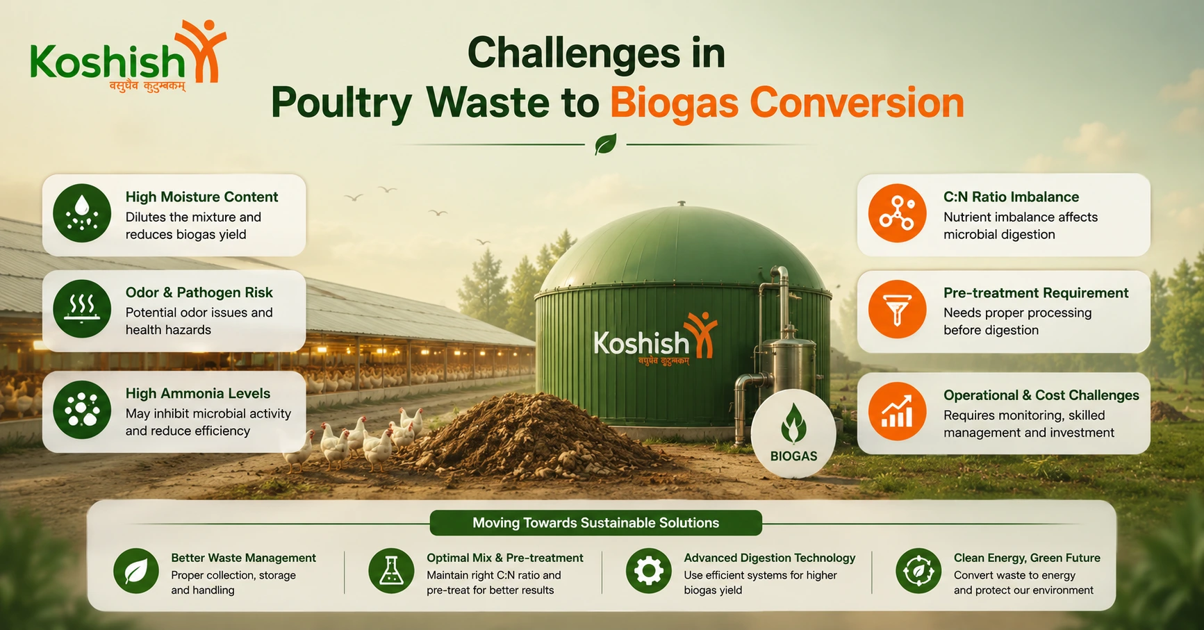 Challenges in Poultry Waste to Biogas Conversion