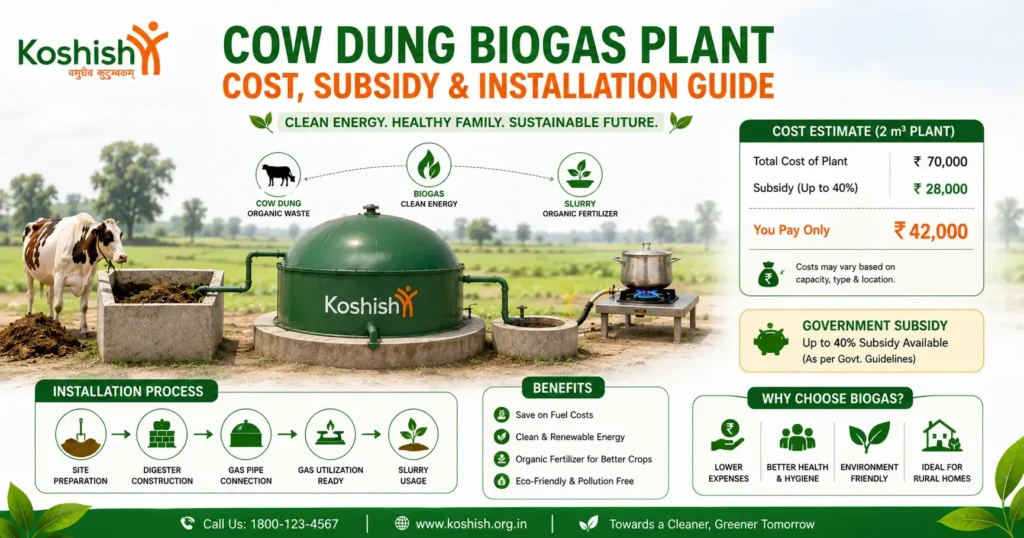 Cow Dung Biogas Plant Cost, Subsidy & Installation Guide