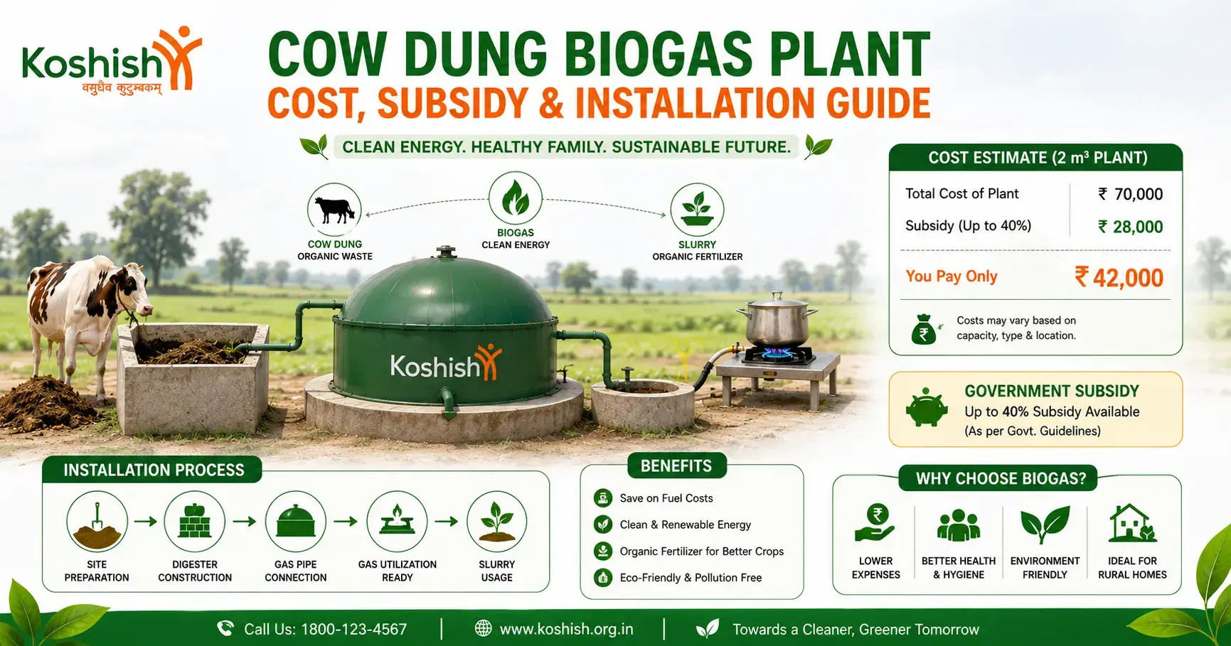 cow dung biogas plant