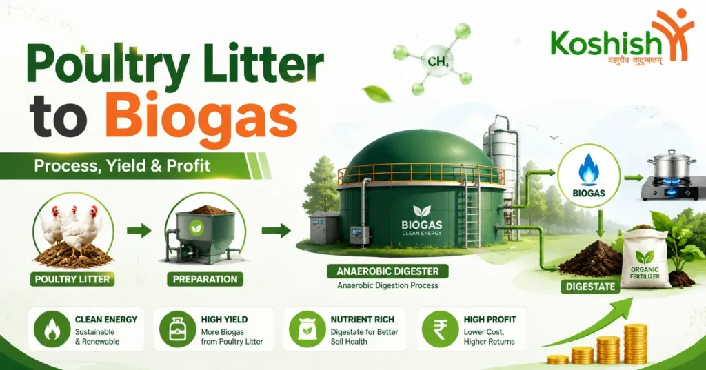 Poultry Litter to Biogas: Process, Yield & Profit